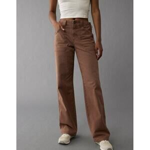 American Eagle Outfitters Brown Stovepipe Mid-Rise Stretch Utility Pant Jean
